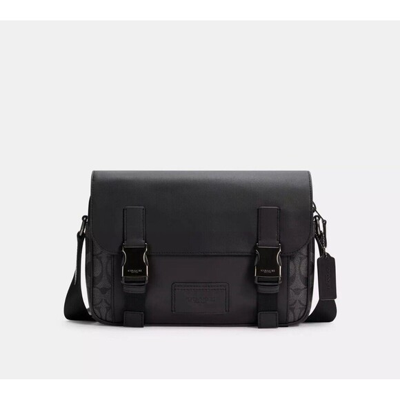 Coach C3747 Track Crossbody Bag In Signature Canvas Messenger Men’s NWT Org $490 - Picture 14 of 14